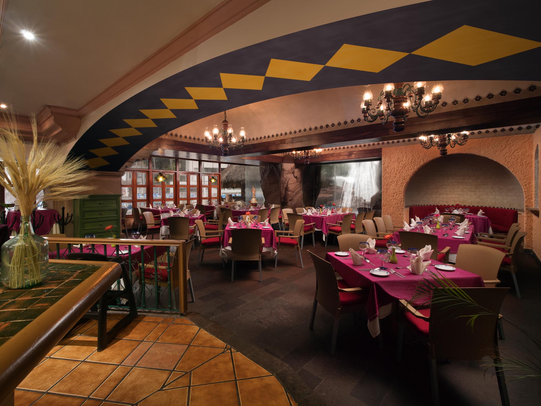 Chair and tables, restaurant interior